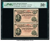 Haiti Banque Nationale d'Haiti 25 Centimes 1875 Pick 68r1 Pair of Uncut Remainders PMG About Uncirculated 50 EPQ. 

HID09801242017

© 2020 Heritage Au...