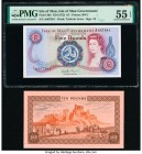 Isle Of Man Isle of Man Government 5 Pounds ND (1972) Pick 30b PMG About Uncirculated 55 EPQ; 10 Pounds ND (1972) Pick Unl (31b) Back Proof Crisp Unci...