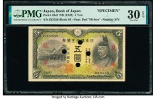 Japan Bank of Japan 5 Yen ND (1942) Pick 43s3 Specimen PMG Very Fine 30 EPQ. Red overprints and four POCs.

HID09801242017

© 2020 Heritage Auctions |...