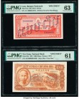 Lao Banque Nationale du Laos 50 Kip ND (1957) Pick 5s2 Specimen PMG Choice Uncirculated 63; Vietnam National Bank of Viet Nam 1000 Dong 1951 Pick 65s ...