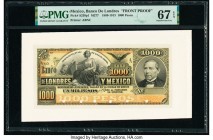 Mexico Banco de Londres y Mexico 1000 Pesos ND (1889-1913) Pick S239p1; S239p2 Front and Back Proofs PMG Superb Gem Unc 67 EPQ; Choice Uncirculated 63...
