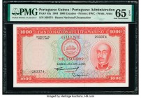 Portuguese Guinea Banco Nacional Ultramarino, Guine 1000 Escudos 30.4.1964 Pick 43a PMG Gem Uncirculated 65 EPQ. 

HID09801242017

© 2020 Heritage Auc...