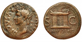 AUGUSTO (bajo Tiberio). Dupondio. Roma (23-30 d.C.). R/ Altar; PROVIDENT SC. AE 10,09 g. 27 mm. RIC-81. BC+.