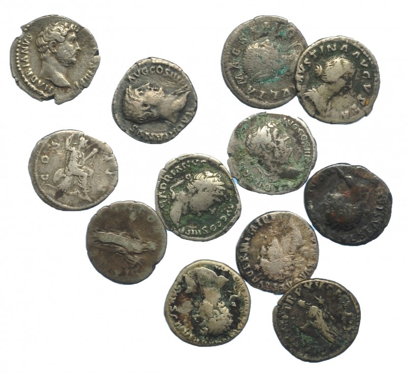 IMPERIO ROMANO. Lote de 12 denarios imperiales: Tito, Nerva, Adriano (6), Sabina...