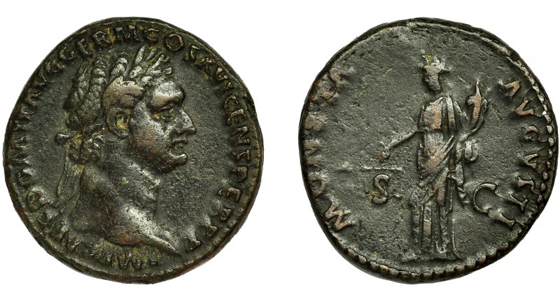 IMPERIO ROMANO. DOMICIANO. As. Roma (92-94 d.C.). R/Moneta a izq. con balanza y ...
