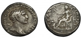 IMPERIO ROMANO. TRAJANO. Denario. Roma (103-111 d.C.). R/ Pax entronizada a izq. con cetro y rama; SPQR (OPTIMO PR)INCIPI. AR 2,94 g. 17,6 mm. RIC-187...