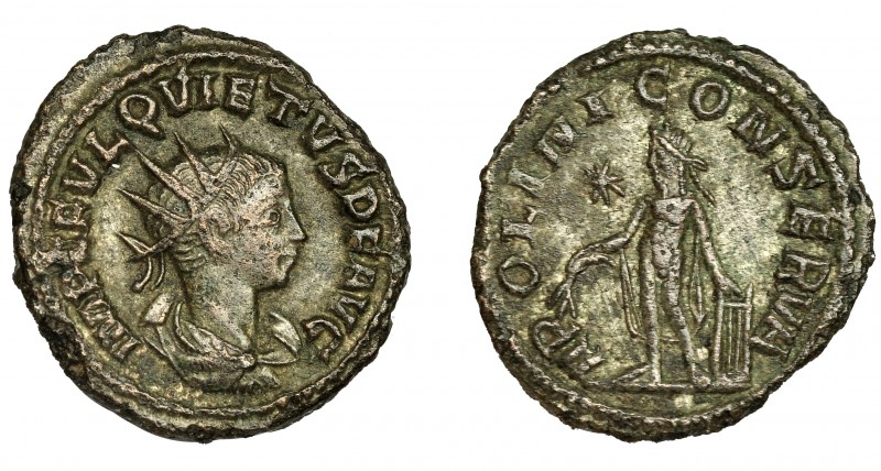 IMPERIO ROMANO. QUIETO. Antoniniano. Samosata (260-261). R/ apolo a izq. con ram...