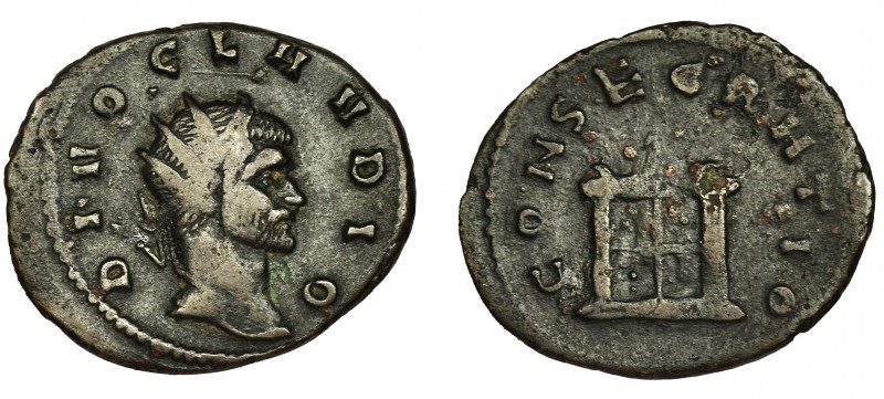 IMPERIO ROMANO. CLAUDIO II. Antoniniano. Mediolanum (268-269). R/ Altar; CONSECR...