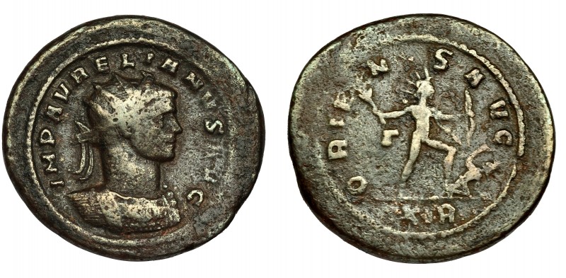 IMPERIO ROMANO. AURELIANO. Antoniniano de doble peso. R/ Sol a izq. Con cetro y ...