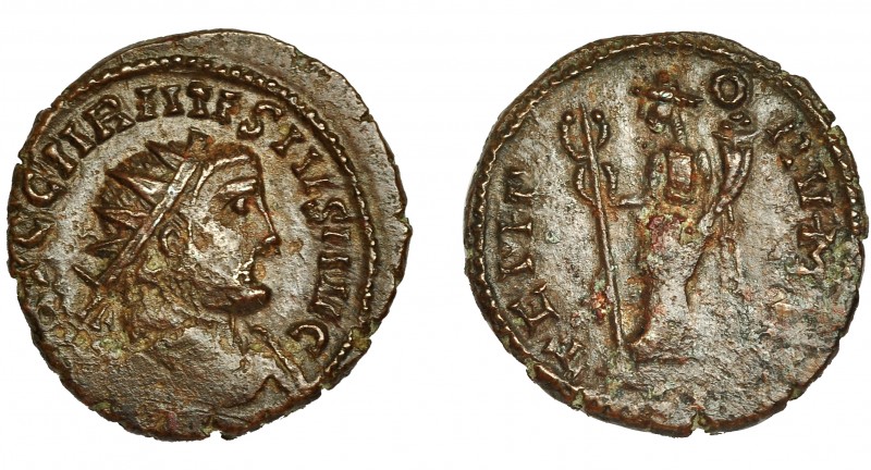 IMPERIO ROMANO. CARAUSIO. Antoniniano. Rotomagus (286-293). R/ Felicitas a izq. ...