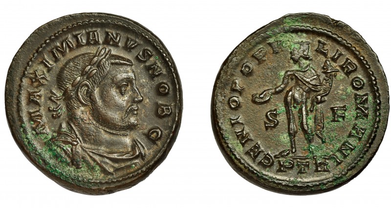 IMPERIO ROMANO. GALERIO MAXIMIANO. Follis. Treveris (303-305). R/ GENIO POPVLI R...