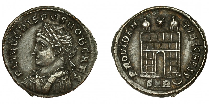 IMPERIO ROMANO. CRISPO. Follis. Treveris (317-326). R/ PROVIDENTIAE AVGG, exergo...