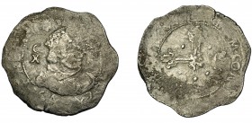 FELIPE IV. 10 reales. Cagliari. 1642. Dav-4147. Olivares-261. Acuñación muy defectuosa. Erosiones. BC.