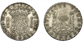 FERNANDO VI. 8 reales. 1758. México MM. VI-369. MBC.