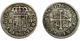 CARLOS III. 1/2 real. 1762. Madrid. JP. VI-134. MBC.