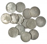 CARLOS IV. Lote 14 monedas de 8 reales de México diferentes. BC+/MBC.