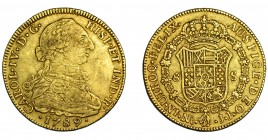 CARLOS IV. 8 escudos. 1789. Nuevo Reino. JJ. VI-1346. MBC-/MBC.