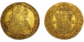 CARLOS IV. 8 escudos. 1798. Nuevo Reino. JJ. VI-1356. MBC. Escasa.