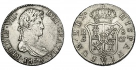 FERNANDO VII. 8 reales. Sevilla. CJ. VI-1172. finas rayas en anv. y rev. MBC+.