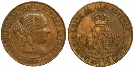 ISABEL II. 2,5 cts. de escudo. 1866. Barcelona. VI-197. EBC-.