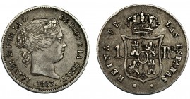 ISABEL II. Real. 1863. Sevilla. VI-291. MBC.