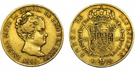 ISABEL II. 80 reales. 1840. Barcelona. PS. VI-582.