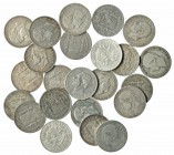 ALFONSO XII. Lote 23 piezas de 2 pesetas: Alfonso XII (21) y Gobierno Provisional (2). BC+/MBC-.