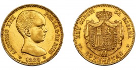 ALFONSO XIII. 20 pesetas. 1889 *18-89. Madrid. MPM. VII-194. EBC-.