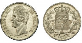 MONEDA EXTRANJERA. FRANCIA. 5 francos. 1828 W. KM-728.13. Pequeñas marcas. EBC-/EBC.