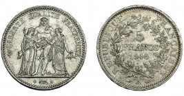 MONEDA EXTRANJERA. FRANCIA. 5 francos. 1848. A. KM-756.1. MBC+.