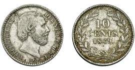 MONEDA EXTRANJERA. HOLANDA. 10 cent. 1869. KM-80. EBC-.