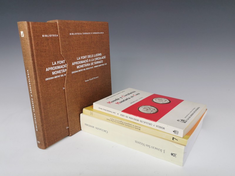 Lote 4 libros: J.J. Cepeda, Moneda y circulación monetaria en el País Vasco dura...