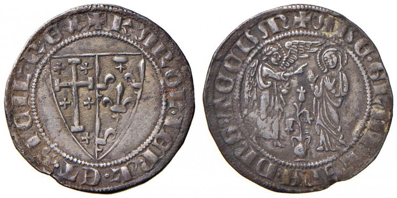Napoli – Carlo I d'Angiò (1266-1285) - Carlino o saluto d'argento - MIR 20 R 3,2...
