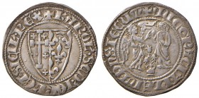 Napoli – Carlo II d'Angiò (1285-1309) - Carlino o saluto d'argento - MIR 23 NC 3,30 grammi. Con cartellino d'epoca del collezionista.
m.BB