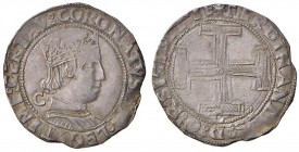 Napoli – Ferdinando I d'Aragona (1458-1494) - Coronato - MIR 68/2 C C sotto croce e C dietro nuca. 3,90 grammi. Con cartellino d'epoca del collezionis...