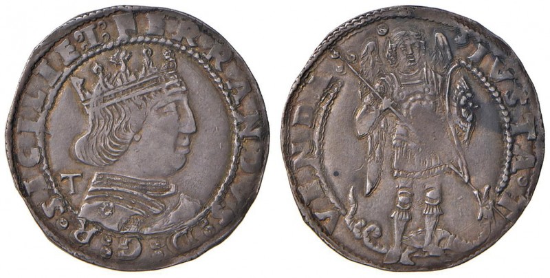 Napoli – Ferdinando I d'Aragona (1458-1494) - Coronato - MIR 69/2 RR Variante IU...