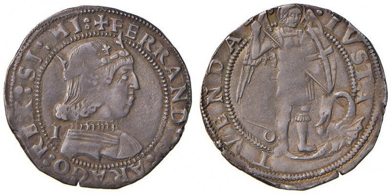 Napoli – Ferdinando I d'Aragona (1458-1494) - Coronato - MIR 70/2 NC I dietro il...