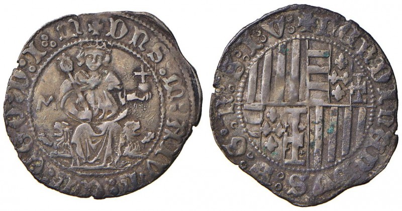 Napoli – Ferdinando I d'Aragona (1458-1494) - Carlino - MIR 72/4 C M a sinistra ...