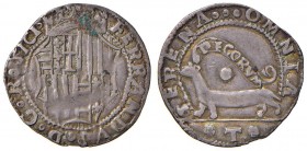 Napoli – Ferdinando I d'Aragona (1458-1494) - Mezzo Carlino o Armellino - MIR 74/2 R Sigla T al rovescio. Minima ossidazione verde. 1,72 grammi. Con c...