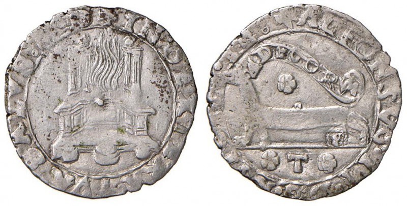Napoli – Alfonso II d'Aragona (1494-1495) - Armellino - MIR 92 R 1,57 grammi. Co...
