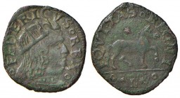 Napoli – Federico III d'Aragona (1496-1501) - Cavallo - MIR 110/5 R Testa grande, capelli corti, sigla L al rovescio. 2,00 grammi. Con cartellino d'ep...
