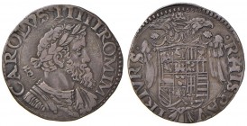 Napoli – Carlo V (1516-1556) - Tarì - MIR 140/1 C IBR dietro il busto. 6,14 grammi. Con cartellino d'epoca del collezionista.
m.BB