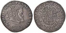 Napoli – Filippo II – Primo periodo (1554-1556) - Mezzo Ducato - MIR 159/1 RRRR Pannuti Riccio 4. 14,10 grammi. Con cartellino d'epoca del collezionis...