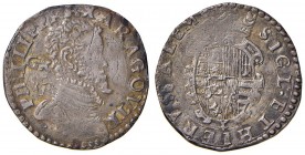 Napoli – Filippo II – Secondo periodo (1556-1598) - Tarì - MIR 175/2 C Sigle GR/VP. 5,65 grammi. Con cartellino d'epoca del collezionista.
BB-SPL...
