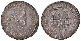 Napoli – Filippo II – Secondo periodo (1556-1598) - Tarì - MIR 175/2 C Sigle GR/VP. 5,86 grammi. Con cartellino d'epoca del collezionista.
SPL