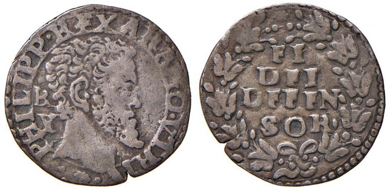 Napoli – Filippo II – Secondo periodo (1556-1598) - Carlino - MIR 180/1 C 2,67 g...