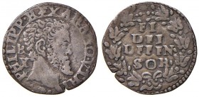 Napoli – Filippo II – Secondo periodo (1556-1598) - Carlino - MIR 180/1 C 2,67 grammi. Con cartellino d'epoca del collezionista.
BB-SPL