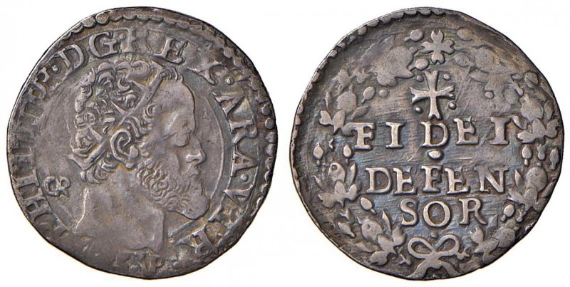 Napoli – Filippo II – Secondo periodo (1556-1598) - Carlino - MIR 182/10 RR GR d...