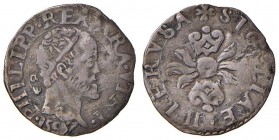 Napoli – Filippo II – Secondo periodo (1556-1598) - Mezzo Carlino - MIR 183/3 R Datato 158Z. 1,24 grammi. Con cartellino d'epoca del collezionista.
B...