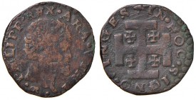 Napoli – Filippo II – Secondo periodo (1556-1598) - 3 Cavalli - MIR 194/4 RR GR sotto la testa. 3,56 grammi. Con cartellino d'epoca del collezionista....